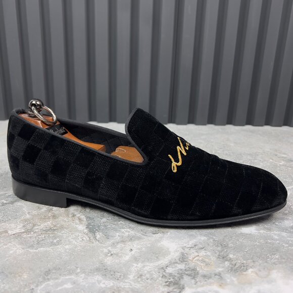 Louis Vuitton Auteuil Loafers Damier Black Velour 7.5 LV or 8.5 US or 41.5 EUR - Picture 5 of 16